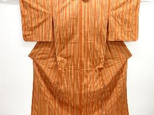 縞織り出し手織り紬単衣着物